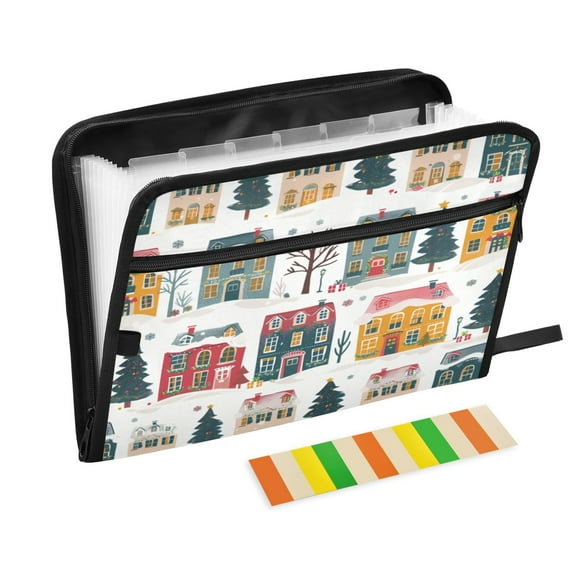 Organ Folder 14.2 x 0.8 x 10.6 Inches 13 Separate Pockets A4 Size Documents Folder A Sort Storage File Manager For The Home Office Cartoon House
