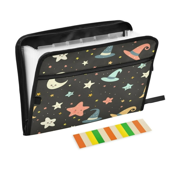 Organ Folder 14.2 x 0.8 x 10.6 Inches 13 Separate Pockets A4 Size Documents Folder A Sort Storage File Manager For The Home Office Cartoon Magic Hat