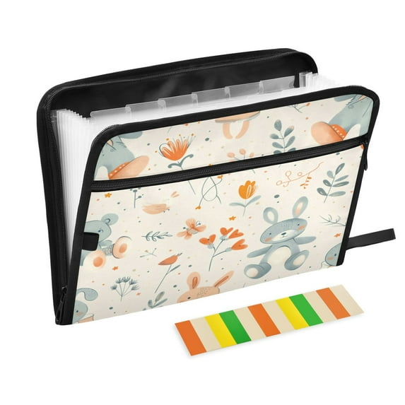 Organ Folder 14.2 x 0.8 x 10.6 Inches 13 Separate Pockets A4 Size Documents Folder A Sort Storage File Manager For The Home Office Cartoon Rabbit