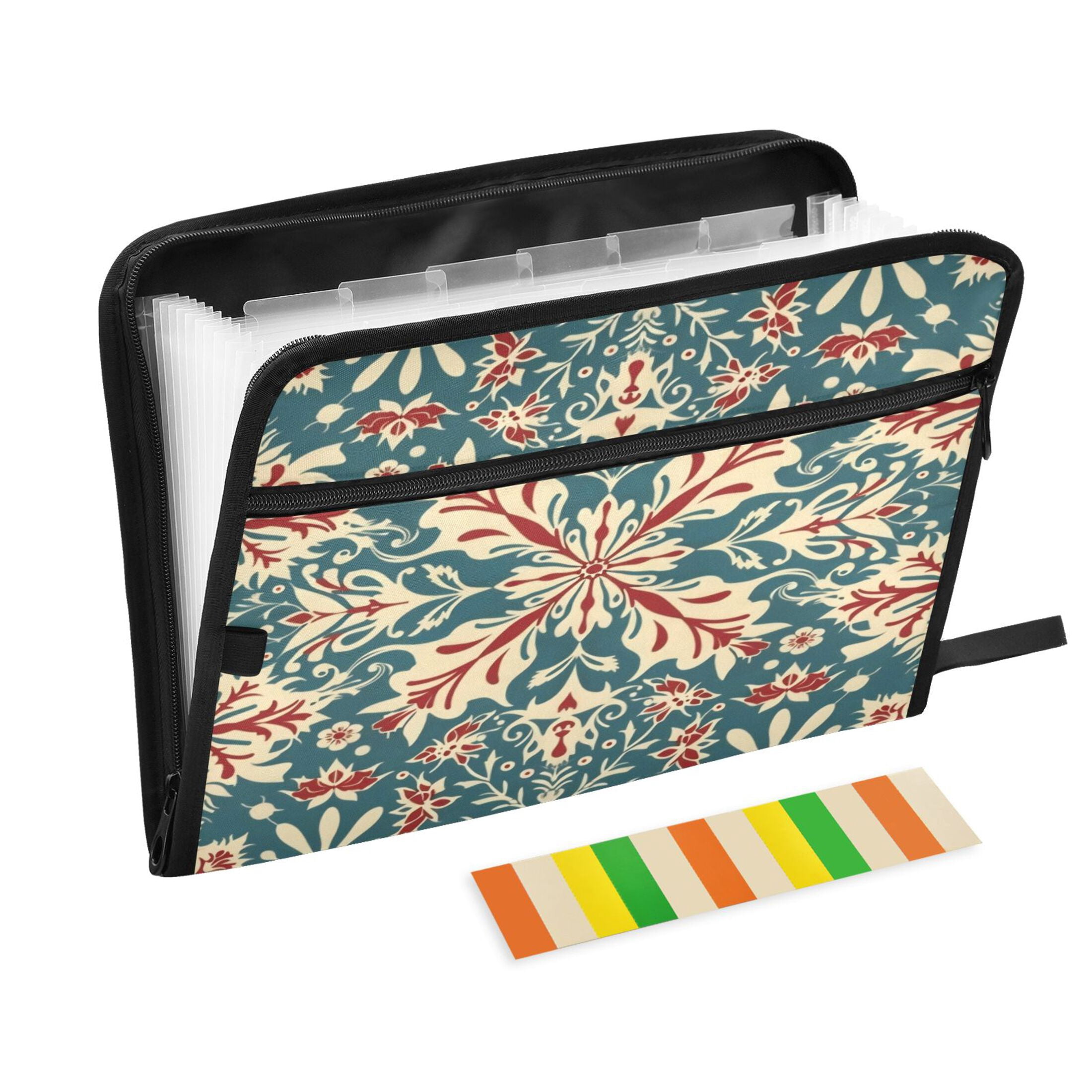 Organ Folder 14.2 x 0.8 x 10.6 Inches 13 Separate Pockets A4 Size Documents Folder A Sort Storage File Manager For The Home Office Christmas Flower