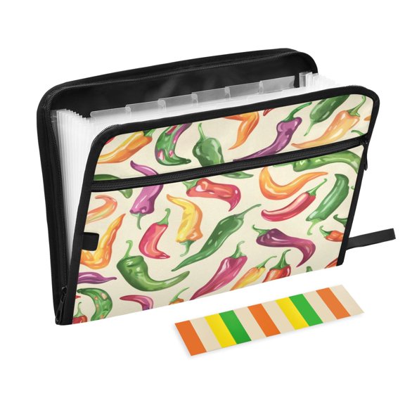 Organ Folder 14.2 x 0.8 x 10.6 Inches 13 Separate Pockets A4 Size Documents Folder A Sort Storage File Manager For The Home Office Colored Pepper