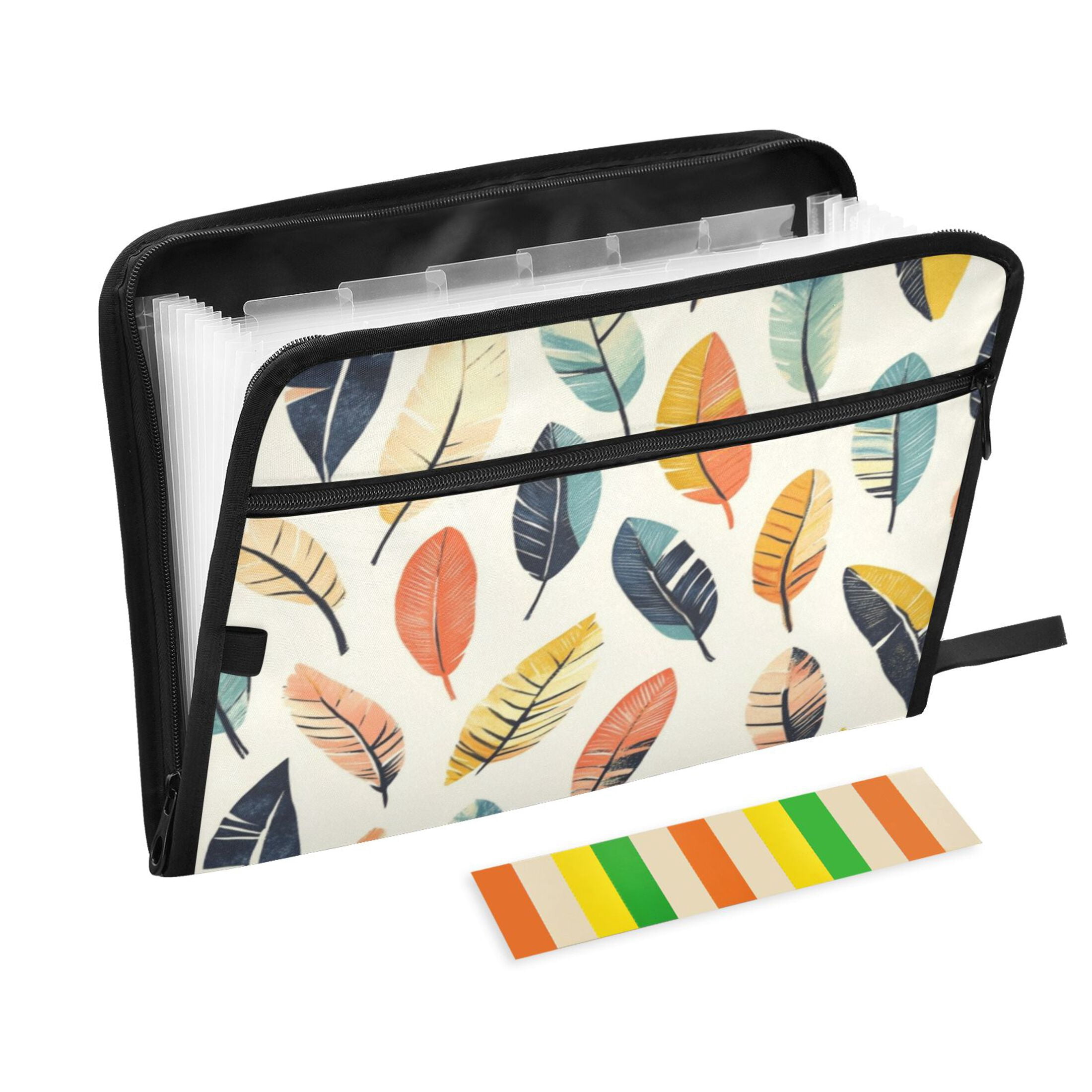 Organ Folder 14.2 x 0.8 x 10.6 Inches 13 Separate Pockets A4 Size Documents Folder A Sort Storage File Manager For The Home Office Colorful Feather