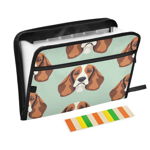 Organ Folder 14.2 x 0.8 x 10.6 Inches 13 Separate Pockets A4 Size Documents Folder A Sort Storage File Manager For The Home Office Cool Cartoon Dog