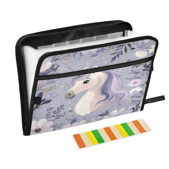 Organ Folder 14.2 x 0.8 x 10.6 Inches 13 Separate Pockets A4 Size Documents Folder A Sort Storage File Manager For The Home Office Cool Cute Unicorn