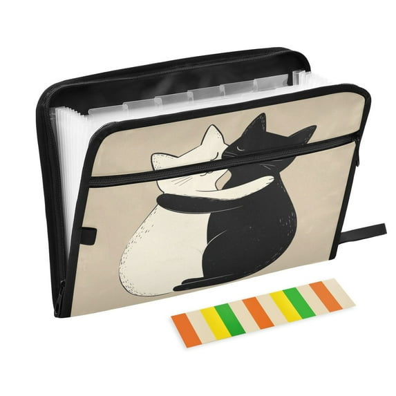 Organ Folder 14.2 x 0.8 x 10.6 Inches 13 Separate Pockets A4 Size Documents Folder A Sort Storage File Manager For The Home Office Cuddle Cat