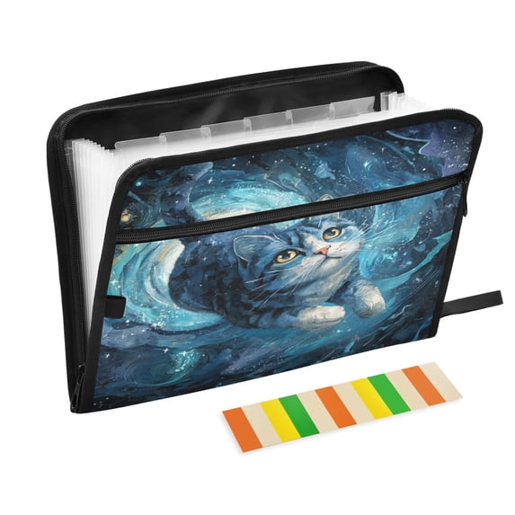 Organ Folder 14.2 x 0.8 x 10.6 Inches 13 Separate Pockets A4 Size Documents Folder A Sort Storage File Manager For The Home Office Cute Cat