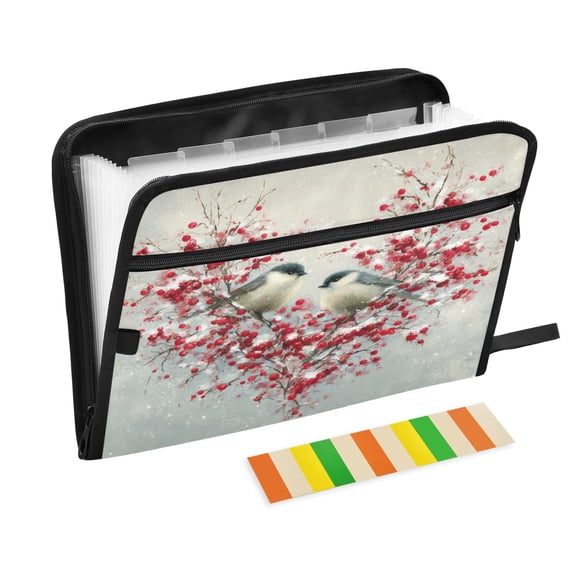 Organ Folder 14.2 x 0.8 x 10.6 Inches 13 Separate Pockets A4 Size Documents Folder A Sort Storage File Manager For The Home Office Cute Couple Birds