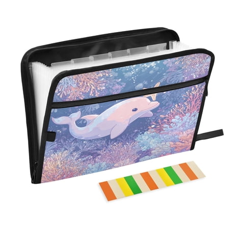 Organ Folder 14.2 x 0.8 x 10.6 Inches 13 Separate Pockets A4 Size Documents Folder A Sort Storage File Manager For The Home Office Cute Dolphin price history and forecast - BUVEKAIA