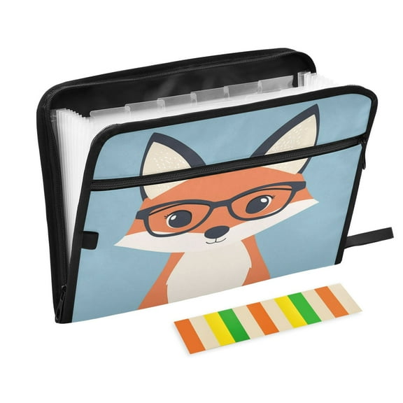 Organ Folder 14.2 x 0.8 x 10.6 Inches 13 Separate Pockets A4 Size Documents Folder A Sort Storage File Manager For The Home Office Cute Pretty Fox