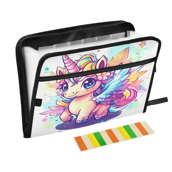 Organ Folder 14.2 x 0.8 x 10.6 Inches 13 Separate Pockets A4 Size Documents Folder A Sort Storage File Manager For The Home Office Cute Unicorn