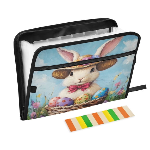 Organ Folder 14.2 x 0.8 x 10.6 Inches 13 Separate Pockets A4 Size Documents Folder A Sort Storage File Manager For The Home Office Easter Hat Rabbit