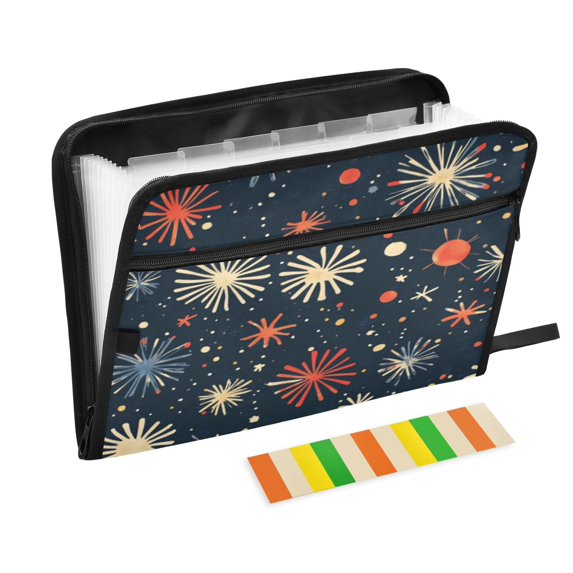Organ Folder 14.2 x 0.8 x 10.6 Inches 13 Separate Pockets A4 Size Documents Folder A Sort Storage File Manager For The Home Office Fireworks Pattern
