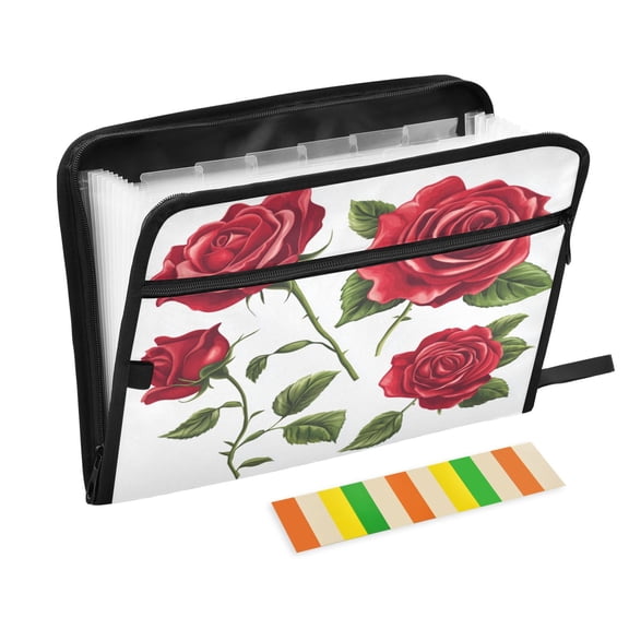 Organ Folder 14.2 x 0.8 x 10.6 Inches 13 Separate Pockets A4 Size Documents Folder A Sort Storage File Manager For The Home Office Four Roses