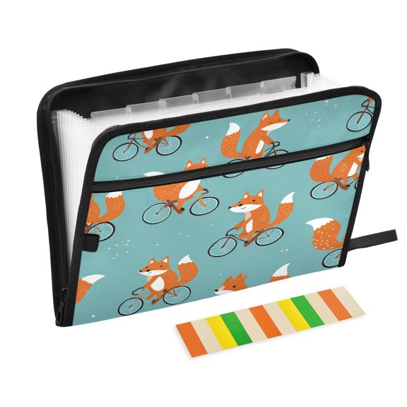 Organ Folder 14.2 x 0.8 x 10.6 Inches 13 Separate Pockets A4 Size Documents Folder A Sort Storage File Manager For The Home Office Fox Bicycle