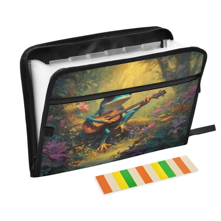 Organ Folder 14.2 x 0.8 x 10.6 Inches 13 Separate Pockets A4 Size Documents Folder A Sort Storage File Manager For The Home Office Frog Guitar
