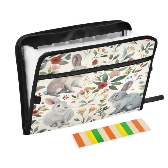 Organ Folder 14.2 x 0.8 x 10.6 Inches 13 Separate Pockets A4 Size Documents Folder A Sort Storage File Manager For The Home Office Gray Rabbit