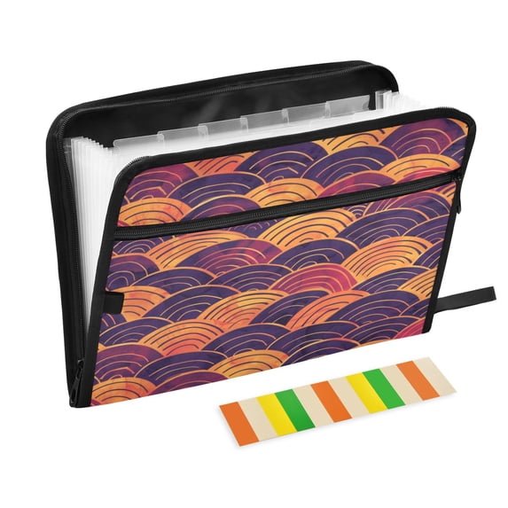 Organ Folder 14.2 x 0.8 x 10.6 Inches 13 Separate Pockets A4 Size Documents Folder A Sort Storage File Manager For The Home Office Line Sunset
