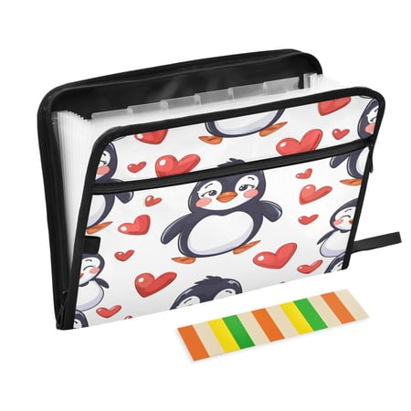 Organ Folder 14.2 x 0.8 x 10.6 Inches 13 Separate Pockets A4 Size Documents Folder A Sort Storage File Manager For The Home Office Love Penguin