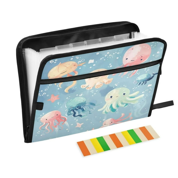 Organ Folder 14.2 x 0.8 x 10.6 Inches 13 Separate Pockets A4 Size Documents Folder A Sort Storage File Manager For The Home Office Lovely Jellyfish