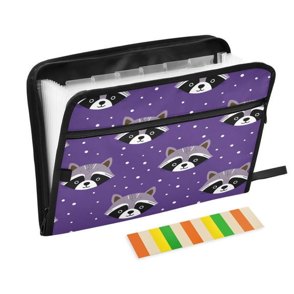 Organ Folder 14.2 x 0.8 x 10.6 Inches 13 Separate Pockets A4 Size Documents Folder A Sort Storage File Manager For The Home Office Raccoon Face