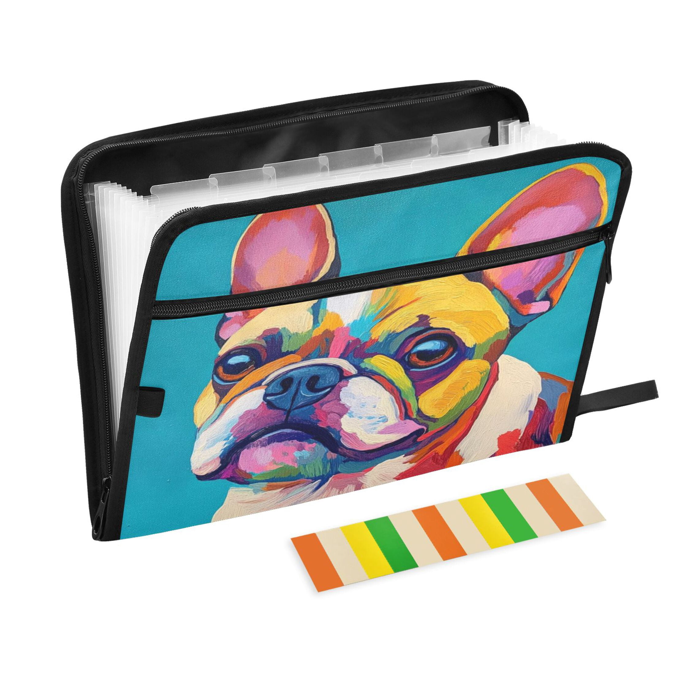 Organ Folder 14.2 x 0.8 x 10.6 Inches 13 Separate Pockets A4 Size Documents Folder A Sort Storage File Manager For The Home Office Rainbow Cute Puppy