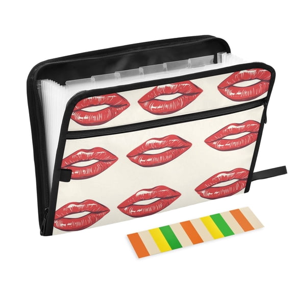 Organ Folder 14.2 x 0.8 x 10.6 Inches 13 Separate Pockets A4 Size Documents Folder A Sort Storage File Manager For The Home Office Red Lip Pattern