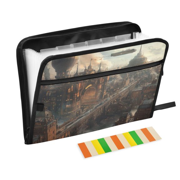 Organ Folder 14.2 x 0.8 x 10.6 Inches 13 Separate Pockets A4 Size Documents Folder A Sort Storage File Manager For The Home Office Steampunk House