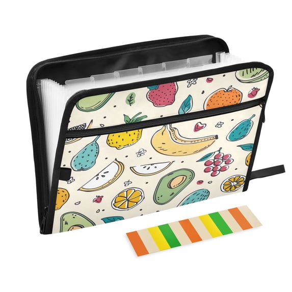 Organ Folder 14.2 x 0.8 x 10.6 Inches 13 Separate Pockets A4 Size Documents Folder A Sort Storage File Manager For The Home Office Various Fruits