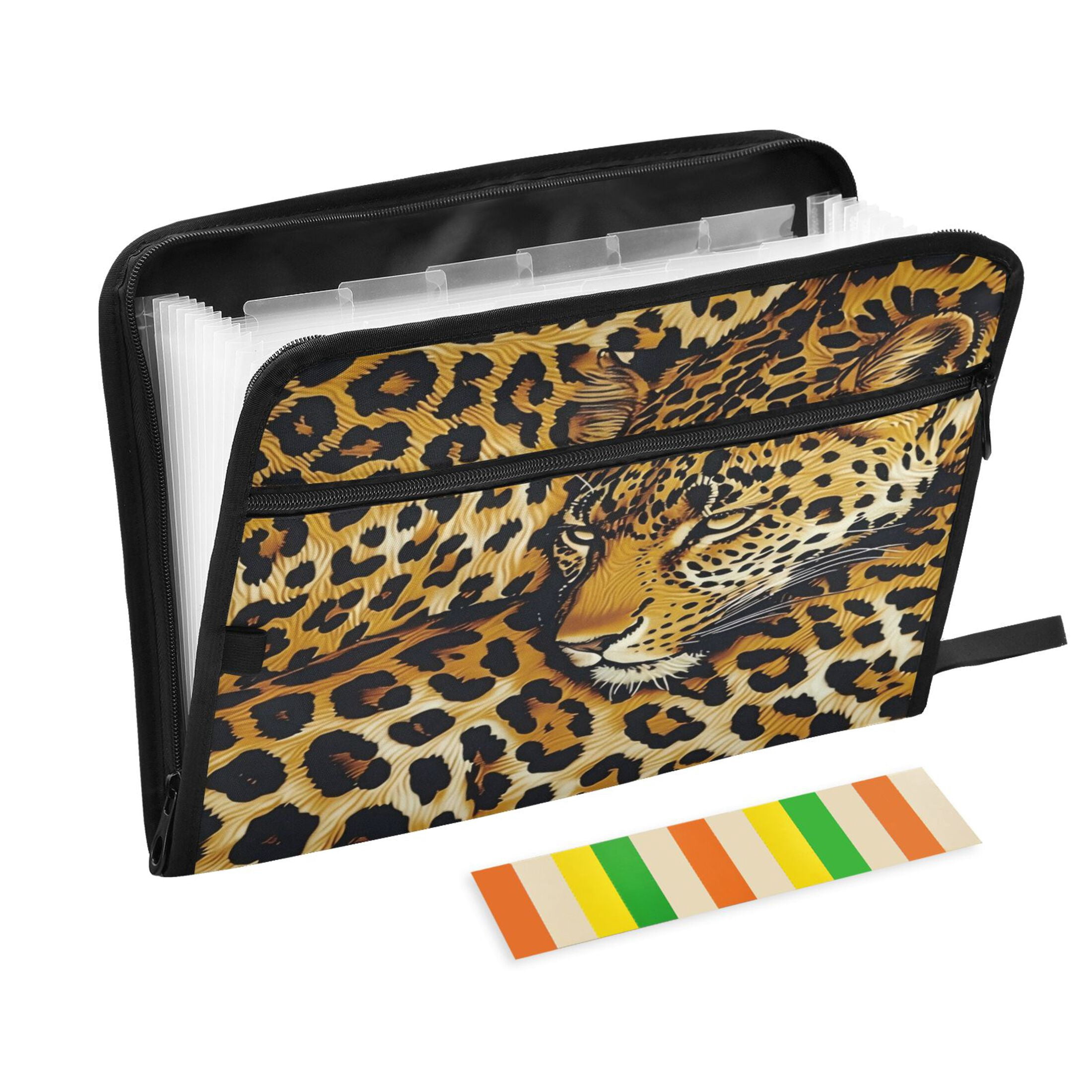 Organ Folder 14.2 x 0.8 x 10.6 Inches 13 Separate Pockets A4 Size Documents Folder A Sort Storage File Manager For The Home Office Yellow Leopard