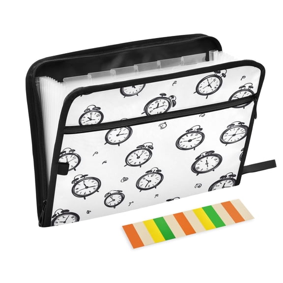 Organ Folder 14.2 x 0.8 x 10.6 Inches 13 Separate Pockets A4 Size Documents Folder A Sort Storage File Manager For The Home Office Alarm Clock Pattern