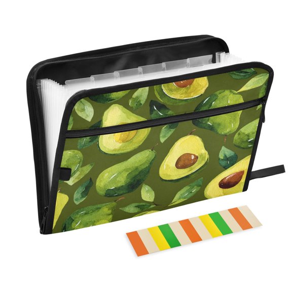 Organ Folder 14.2 x 0.8 x 10.6 Inches 13 Separate Pockets A4 Size Documents Folder A Sort Storage File Manager For The Home Office Avocado Berry Seamless Showcase