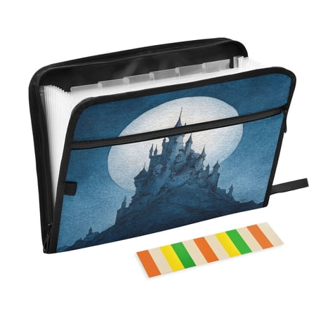 Organ Folder 14.2 x 0.8 x 10.6 Inches 13 Separate Pockets A4 Size Documents Folder A Sort Storage File Manager For The Home Office Beautiful Blue Castle