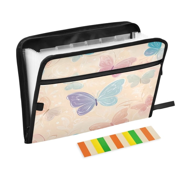 Organ Folder 14.2 x 0.8 x 10.6 Inches 13 Separate Pockets A4 Size Documents Folder A Sort Storage File Manager For The Home Office Beautiful Colorful Butterfly Seamless
