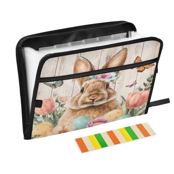 Organ Folder 14.2 x 0.8 x 10.6 Inches 13 Separate Pockets A4 Size Documents Folder A Sort Storage File Manager For The Home Office Beautiful Gray Rabbit