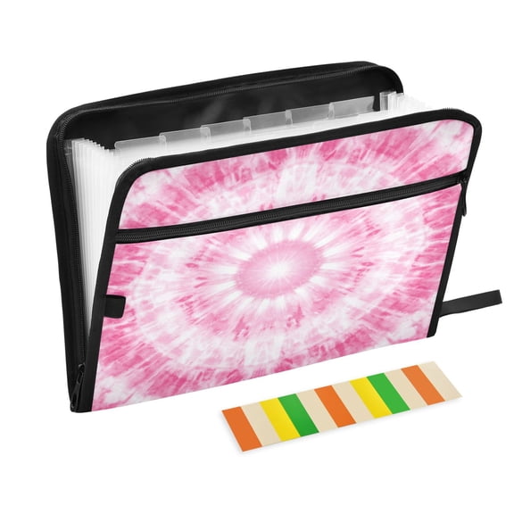Organ Folder 14.2 x 0.8 x 10.6 Inches 13 Separate Pockets A4 Size Documents Folder A Sort Storage File Manager For The Home Office Beautiful Pink Tie Dye