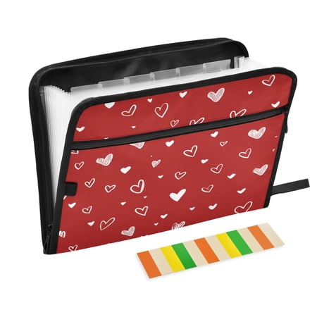 Organ Folder 14.2 x 0.8 x 10.6 Inches 13 Separate Pockets A4 Size Documents Folder A Sort Storage File Manager For The Home Office Beautiful Valentine's Day Heart