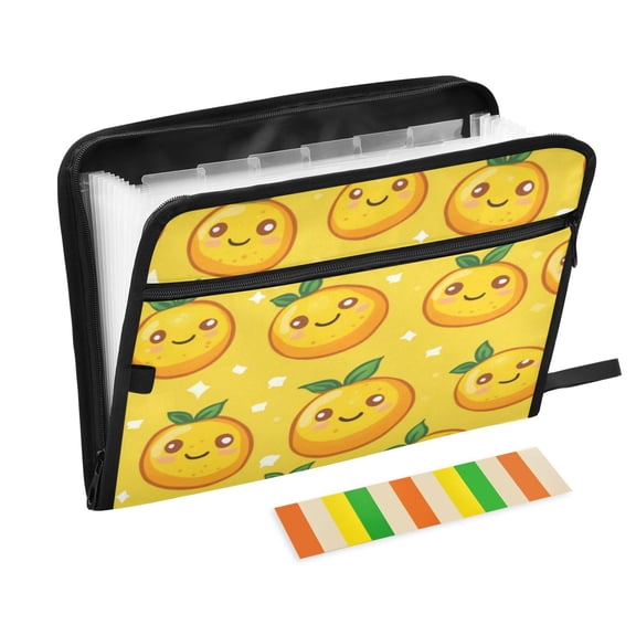 Organ Folder 14.2 x 0.8 x 10.6 Inches 13 Separate Pockets A4 Size Documents Folder A Sort Storage File Manager For The Home Office Big Eyes Smiling Lemon