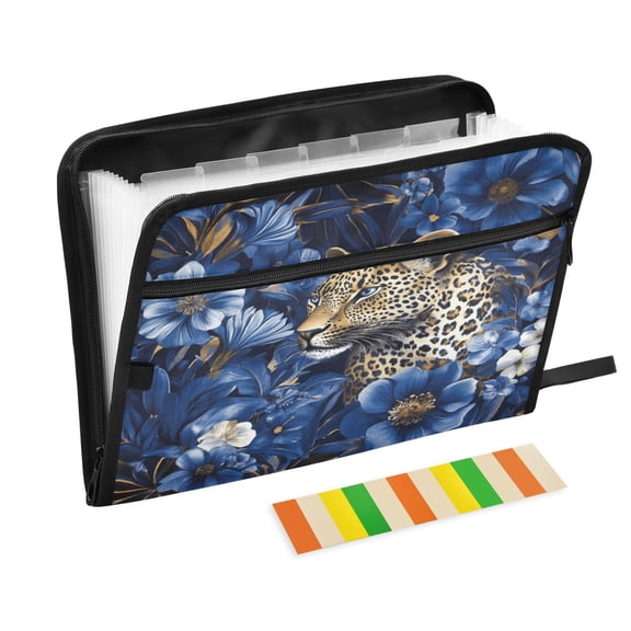Organ Folder 14.2 x 0.8 x 10.6 Inches 13 Separate Pockets A4 Size Documents Folder A Sort Storage File Manager For The Home Office Blue Oil Painting Jaguar