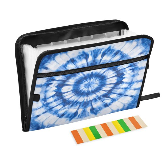 Organ Folder 14.2 x 0.8 x 10.6 Inches 13 Separate Pockets A4 Size Documents Folder A Sort Storage File Manager For The Home Office Blue Tie Dye Pattern