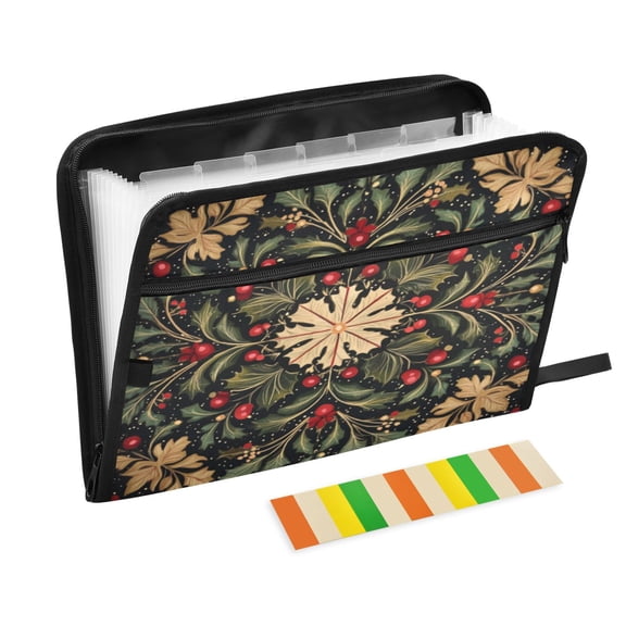 Organ Folder 14.2 x 0.8 x 10.6 Inches 13 Separate Pockets A4 Size Documents Folder A Sort Storage File Manager For The Home Office Christmas Colorful Pattern