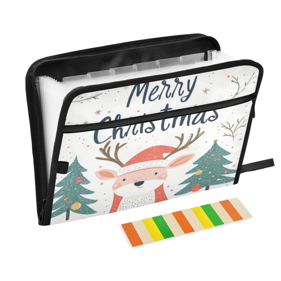 Organ Folder 14.2 x 0.8 x 10.6 Inches 13 Separate Pockets A4 Size Documents Folder A Sort Storage File Manager For The Home Office Christmas Deer Pictures
