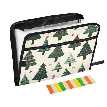 Organ Folder 14.2 x 0.8 x 10.6 Inches 13 Separate Pockets A4 Size Documents Folder A Sort Storage File Manager For The Home Office Christmas Tree Cartoon4