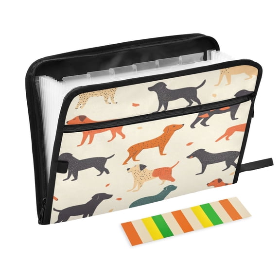 Organ Folder 14.2 x 0.8 x 10.6 Inches 13 Separate Pockets A4 Size Documents Folder A Sort Storage File Manager For The Home Office Color Cartoon Cute Dog