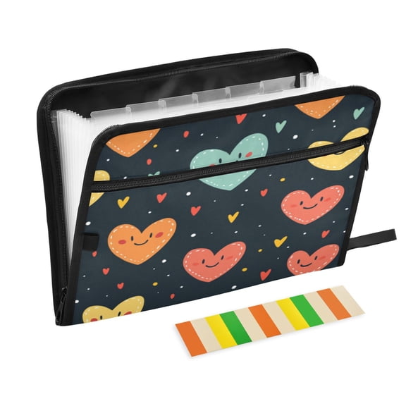 Organ Folder 14.2 x 0.8 x 10.6 Inches 13 Separate Pockets A4 Size Documents Folder A Sort Storage File Manager For The Home Office Color Closed Eyes Love Seamless