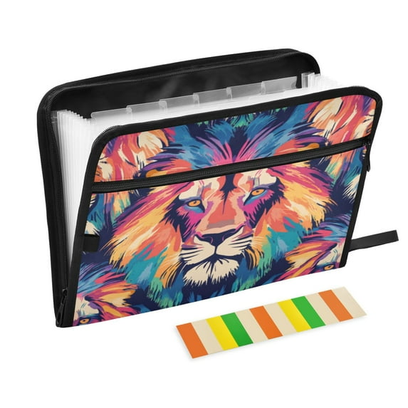 Organ Folder 14.2 x 0.8 x 10.6 Inches 13 Separate Pockets A4 Size Documents Folder A Sort Storage File Manager For The Home Office Color Lion Seamless