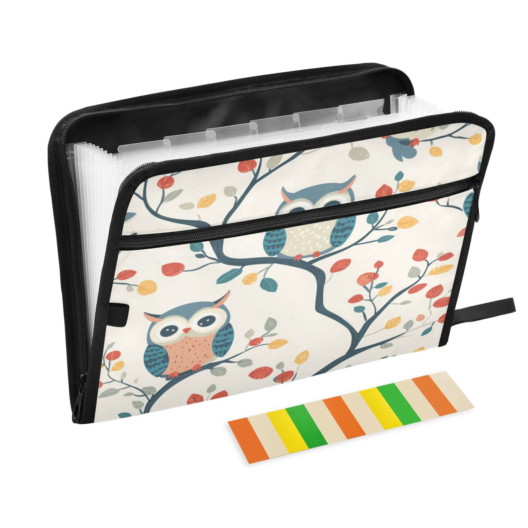 Organ Folder 14.2 x 0.8 x 10.6 Inches 13 Separate Pockets A4 Size Documents Folder A Sort Storage File Manager For The Home Office Colorful Cartoon Owl