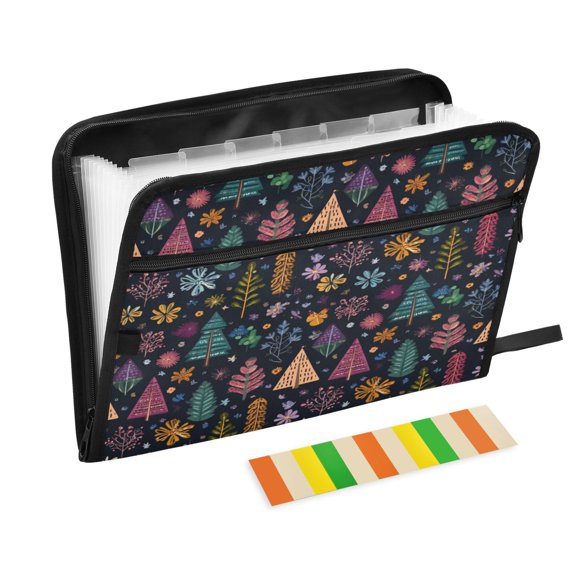 Organ Folder 14.2 x 0.8 x 10.6 Inches 13 Separate Pockets A4 Size Documents Folder A Sort Storage File Manager For The Home Office Colorful Christmas Trees