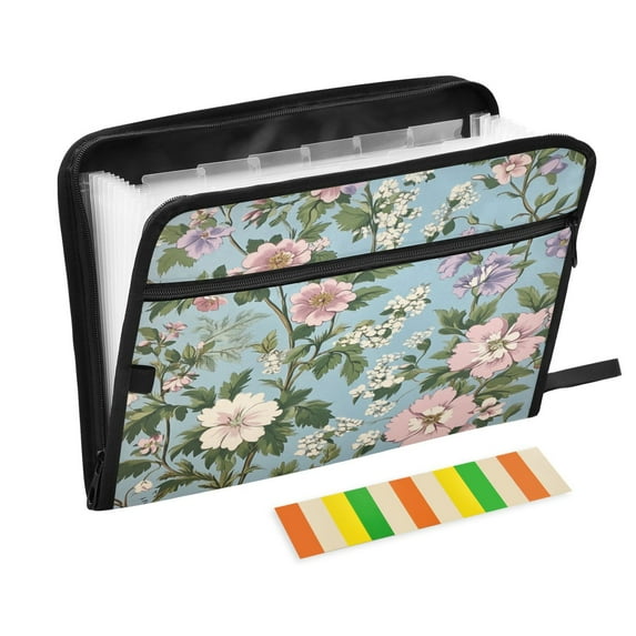 Organ Folder 14.2 x 0.8 x 10.6 Inches 13 Separate Pockets A4 Size Documents Folder A Sort Storage File Manager For The Home Office Colorful Pink Flower