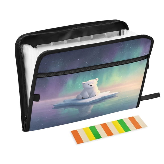 Organ Folder 14.2 x 0.8 x 10.6 Inches 13 Separate Pockets A4 Size Documents Folder A Sort Storage File Manager For The Home Office Cute Cub Polar Bear Art