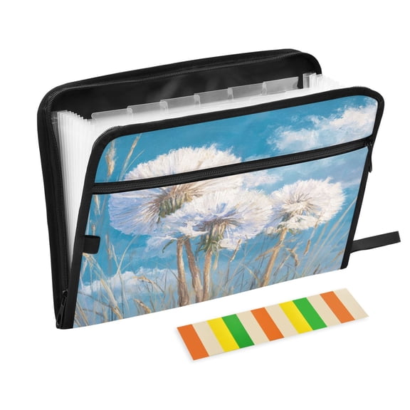 Organ Folder 14.2 x 0.8 x 10.6 Inches 13 Separate Pockets A4 Size Documents Folder A Sort Storage File Manager For The Home Office Dandelion Seeds Flying